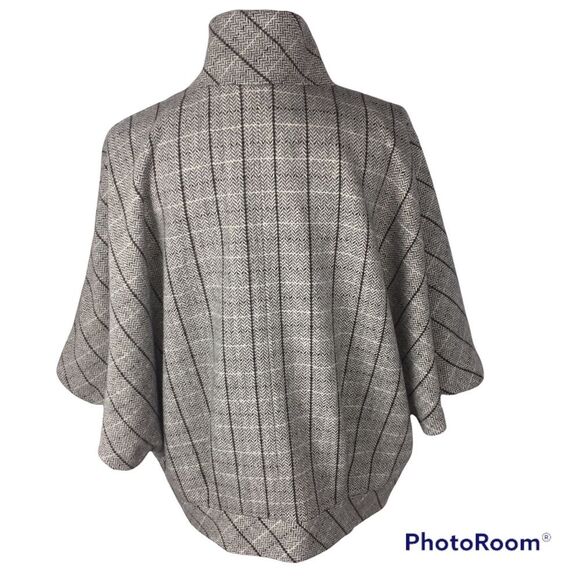 Halogen Tweed Batwing Wool Blend Jacket Tweed Sz XL Oversized Caplet - Picture 2 of 14